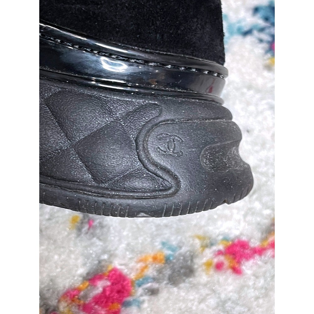 Chanel G38035 Black Nylon Suede Sneakers CC Logo Trainer Shoes EU 39 US 8.5 - Picture 15 of 15